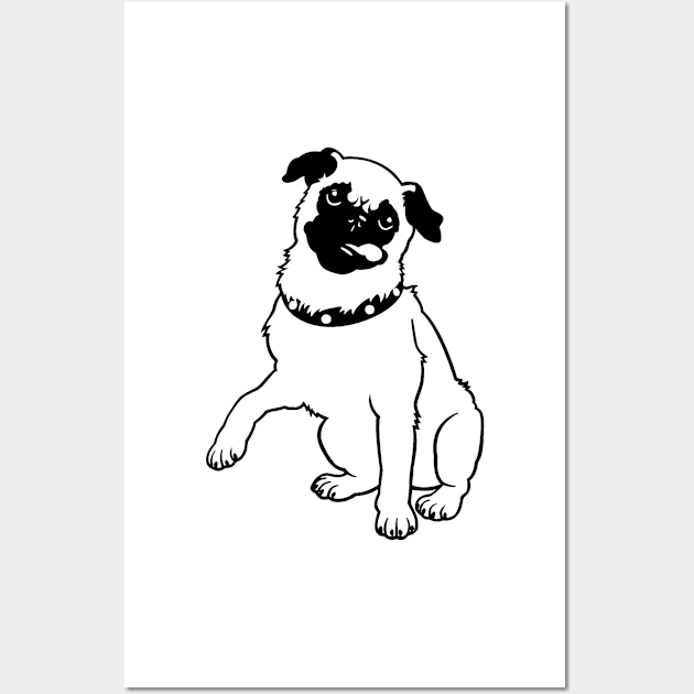 Cute Pug Wall Art by CraftyCatz